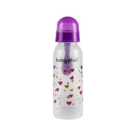 Бутылочка для кормления Baby Plus с ложкой и соской BP5114-B-2 250 мл фиолетовая