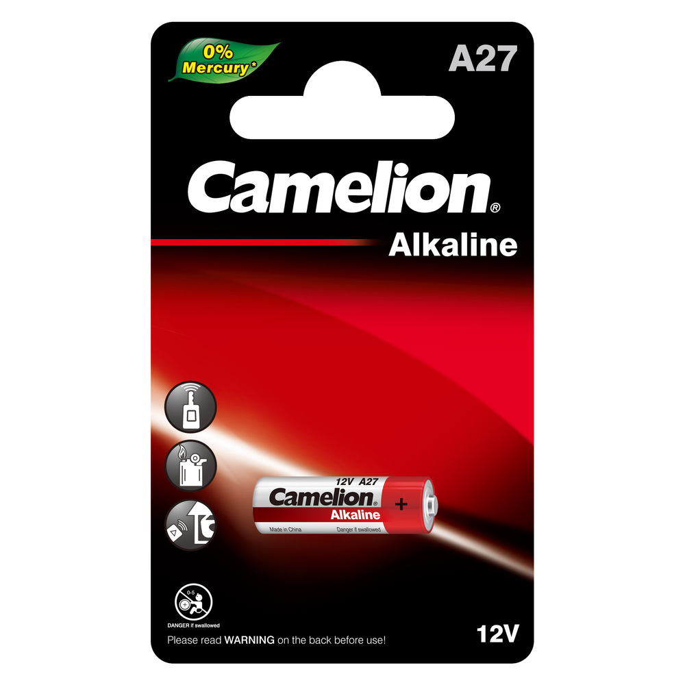 Батарейки 1 шт Camelion A27-BP1 0%Hg - фото 1