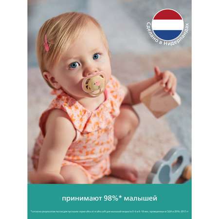 Пустышка Philips Avent Ultra Air с рисунком +футляр для стерилизации 6-18месяцев 2шт SCF343/22