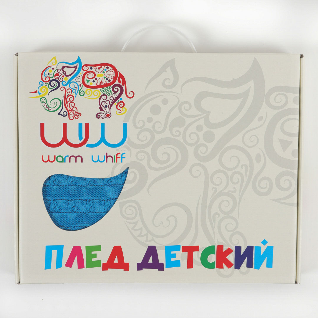 Плед-покрывало детский вязаный WARM WHIFF D-09 голубой на выписку в коляску в кроватку на лето 90x110 - фото 7