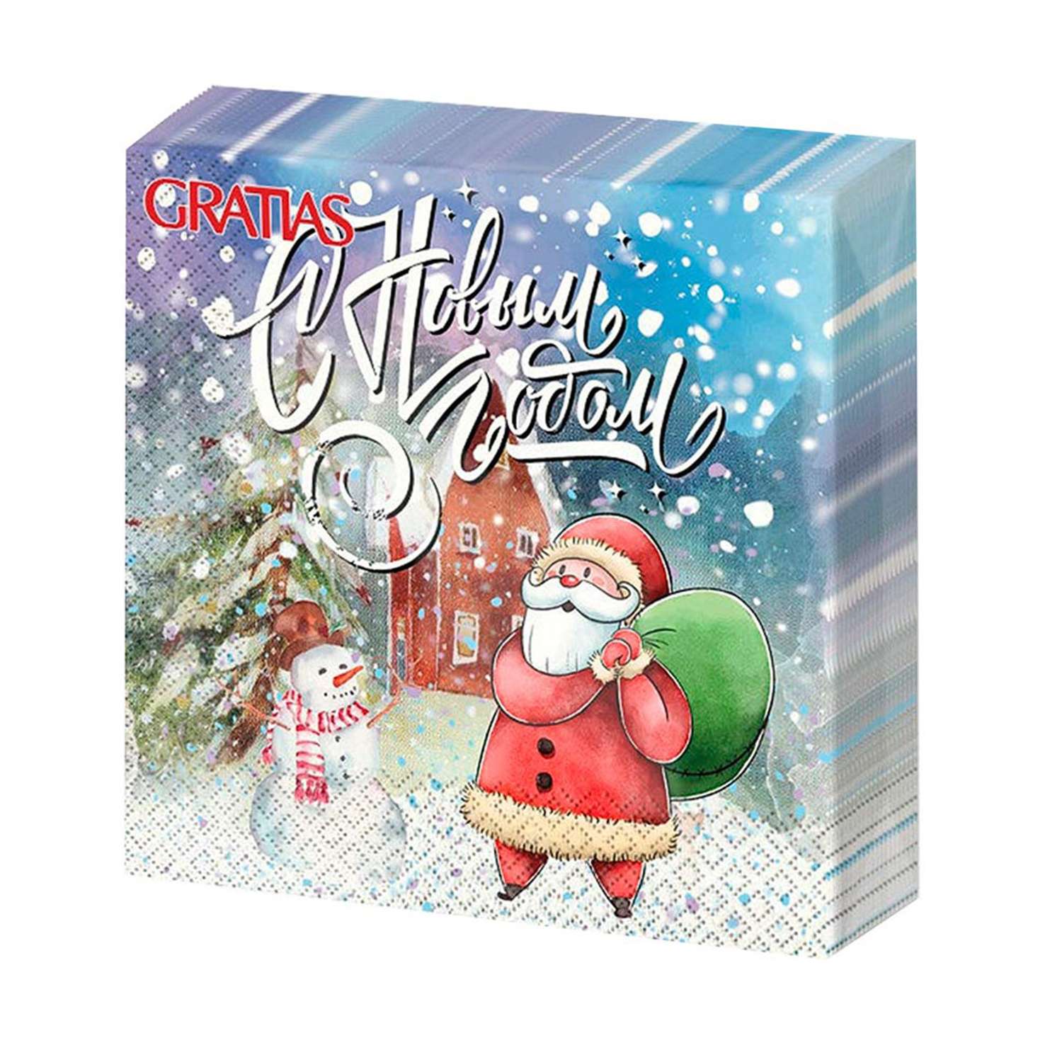 Бумажные салфетки Gratias Дед Мороз и снеговик 20 листов - фото 1
