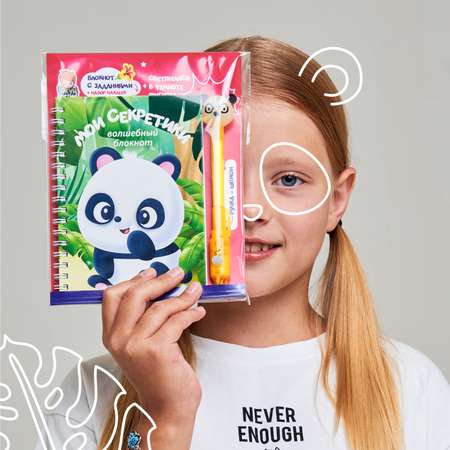 Блокнот-скетчбук Рисуй светом Панда с ручкой-шпион и наклейками