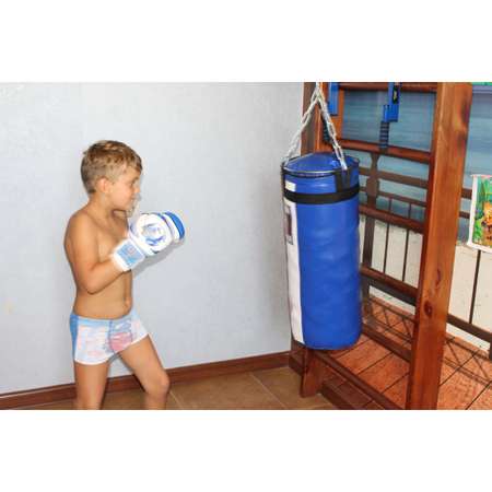 Мешок боксерский Харламов-Спорт Росомаха 15 кг сине-белая