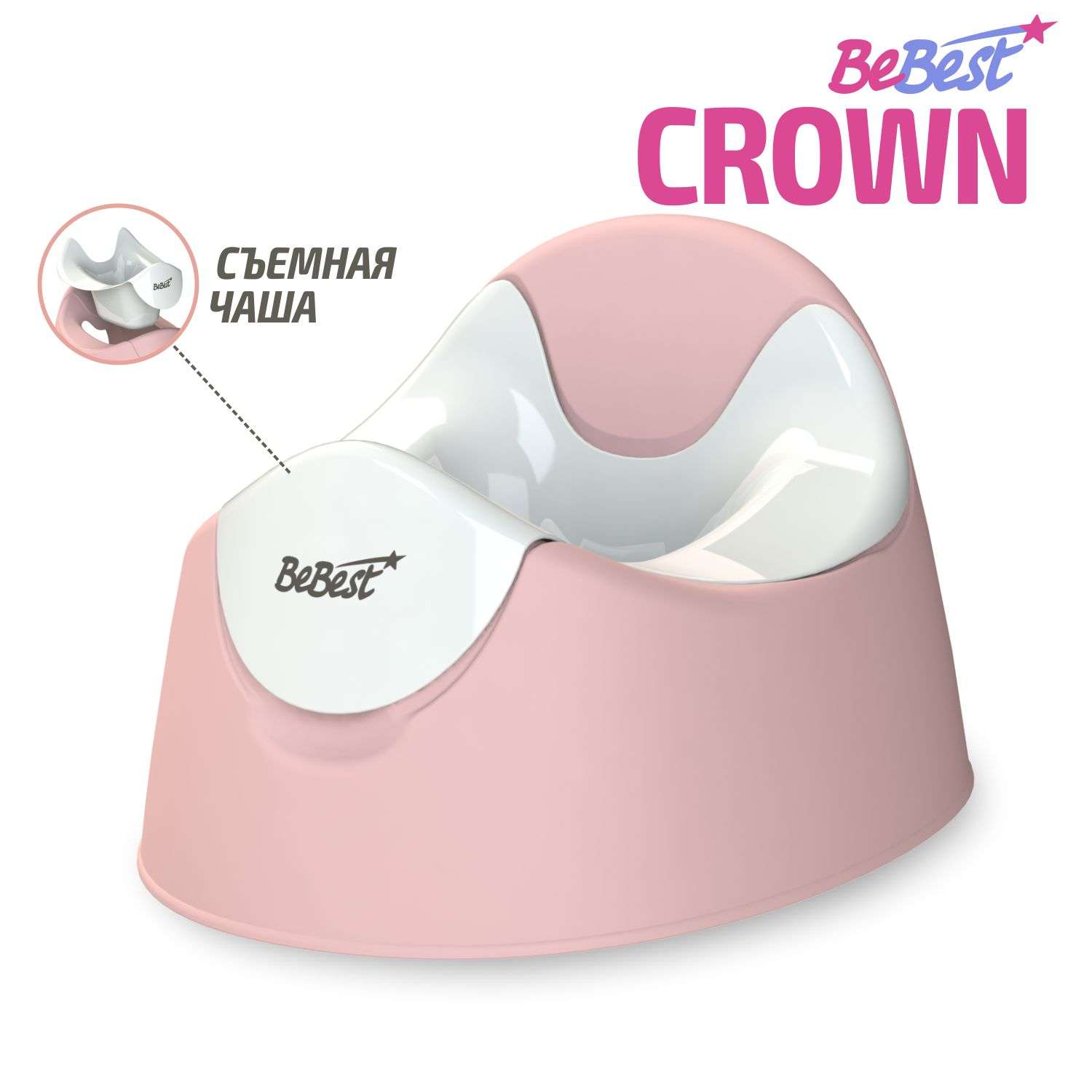 Горшок детский BeBest Crown розовый - фото 1