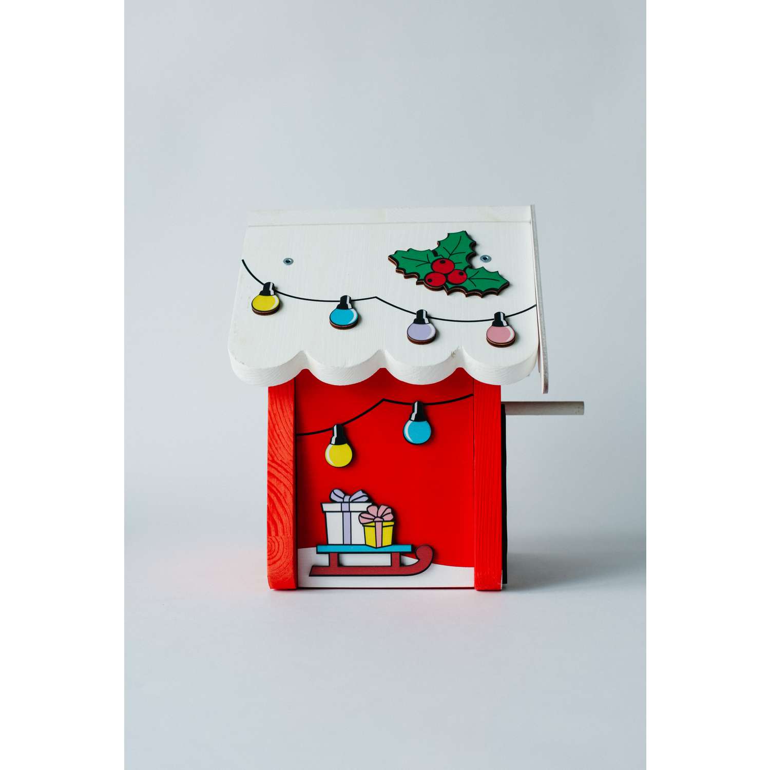 Скворечник Зимний новогодний WOODING design набор с красками - фото 2