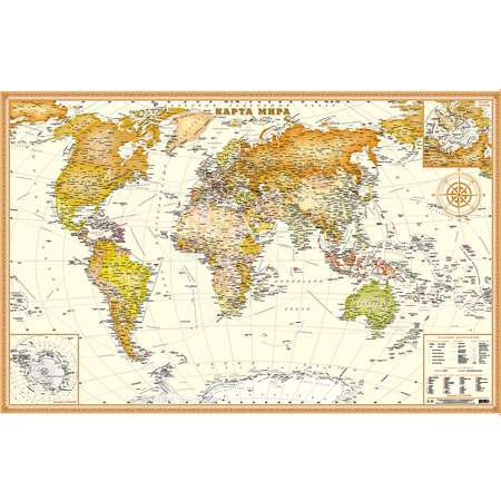 Карта мира РУЗ Ко Интерьерная. Экодизайн.
