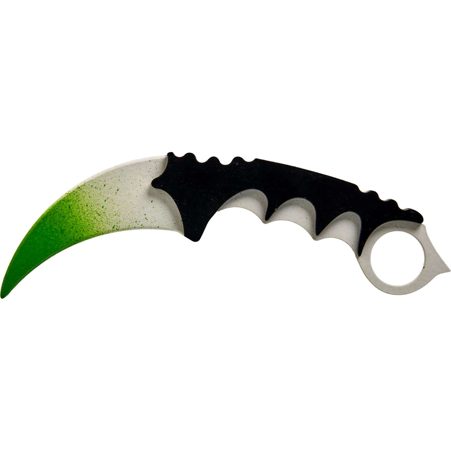 Нож-керамбит MASKME Сверхпрочные Снежный градиент зеленый деревянный - фото 2
