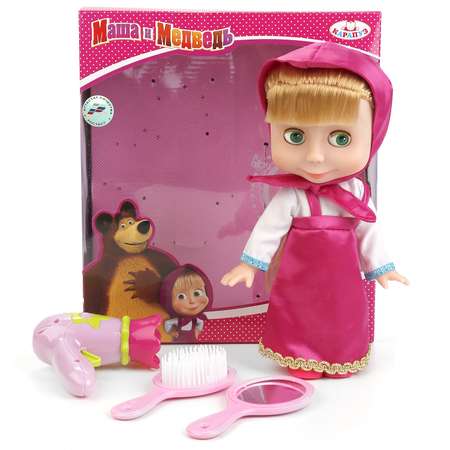 Кукла интерактивная Карапуз Маша и медведь с набором парикмахера