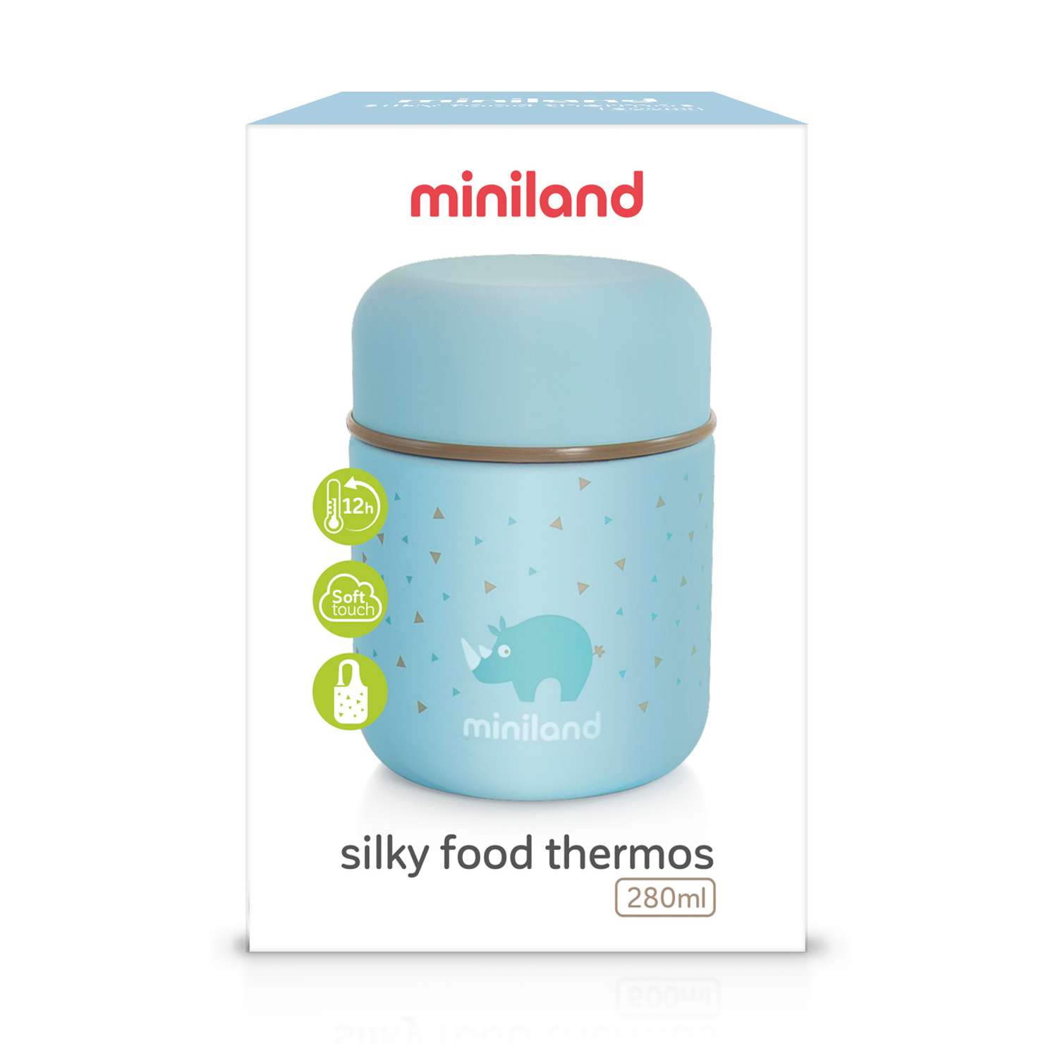 Термос Miniland для еды и жидкостей Silky Thermos Mini голубой 280 мл - фото 1