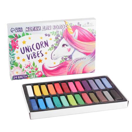 Мелки для волос Выбражулька «Unicorn Vibes» 24 цвета