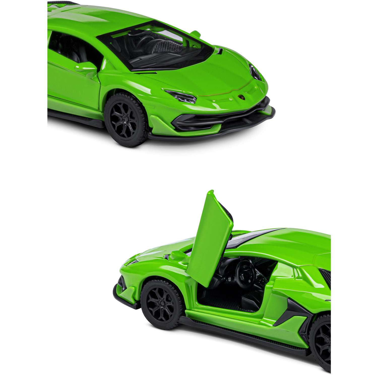 Машинка металлическая АВТОпанорама 1:43 Lamborghini Aventador SVJ зеленый инерционная JB1251218 - фото 7