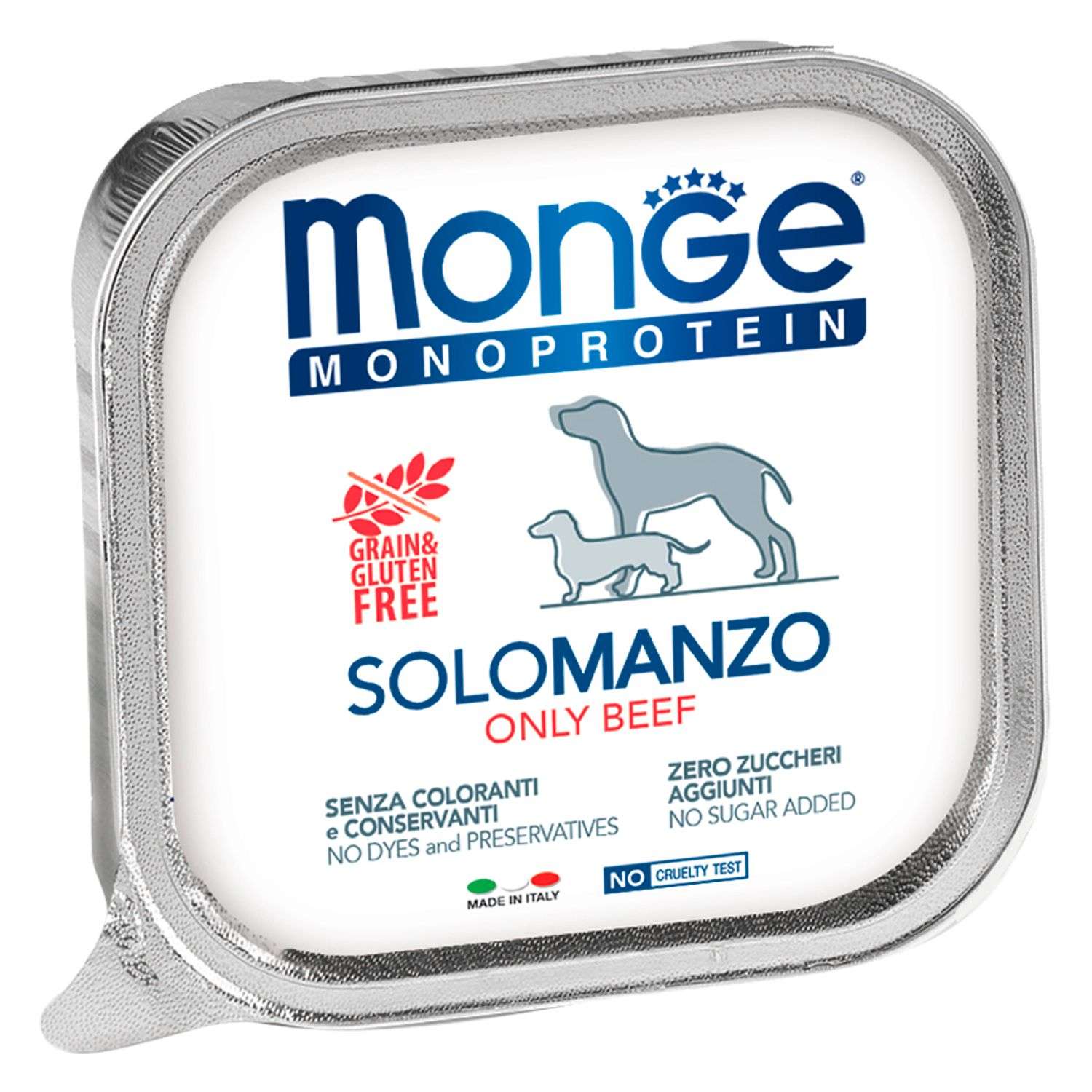 Корм для собак MONGE Dog Monoprotein Solo паштет из говядины консервированный 150г - фото 1