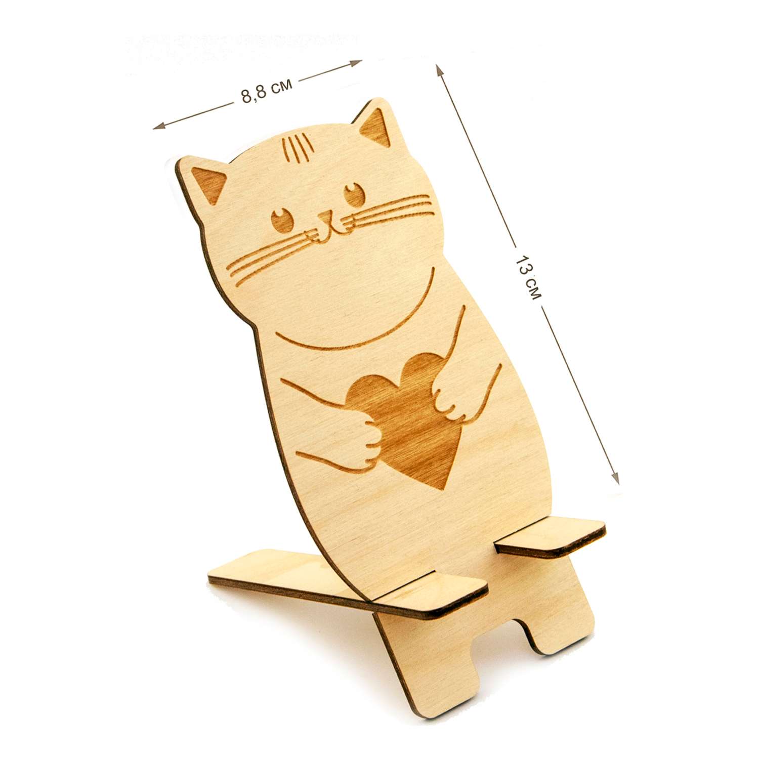 Сборная модель Символик Подставка для телефона Котик с сердечком - фото 2