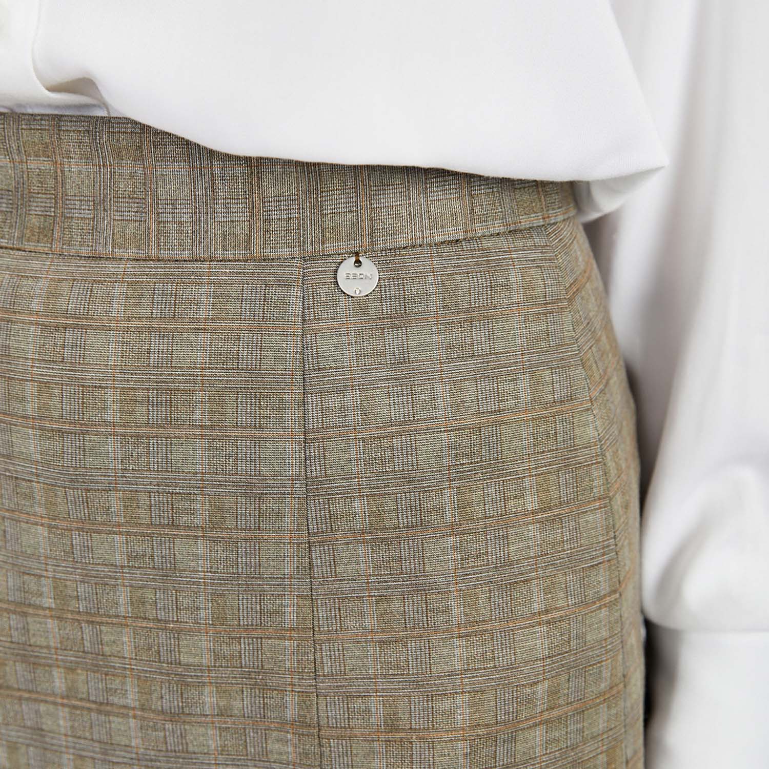 Юбка Baon B471816 / RAW UMBER CHECKED - фото 4