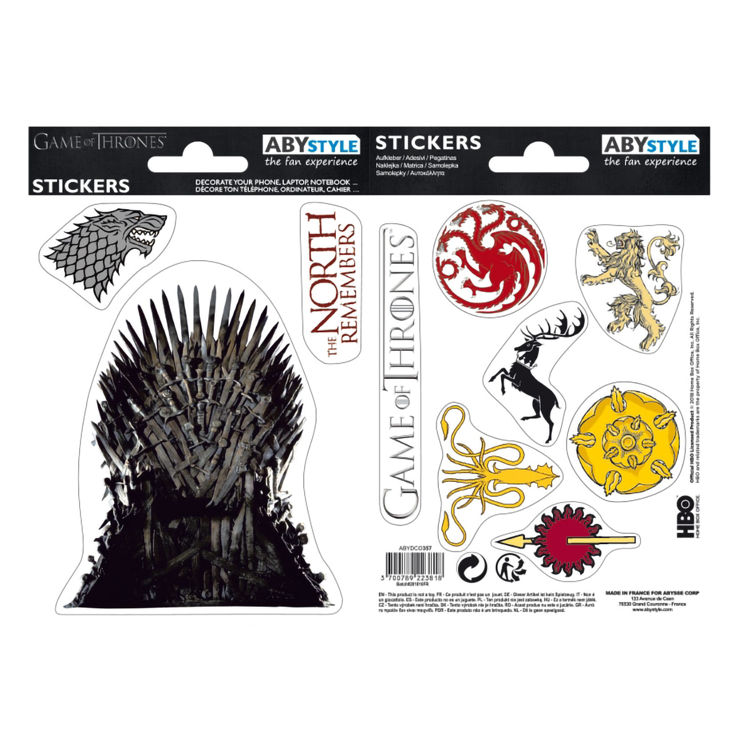 Наклейки ABYStyle Game of Thrones Stark Sigils ABYDCO357 - фото 1