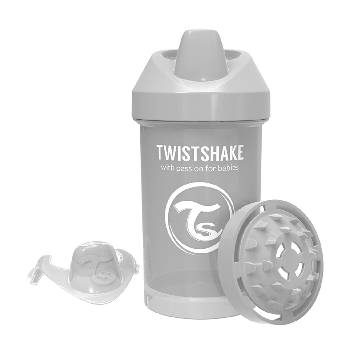 Поильник-непроливайка Twistshake Пастельный серый 300 мл 8 мес+ - фото 1