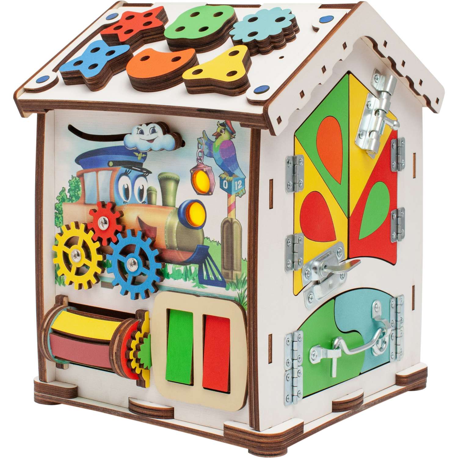 Бизиборд Jolly Kids Развивающий домик со светом «Паровозик» - фото 3