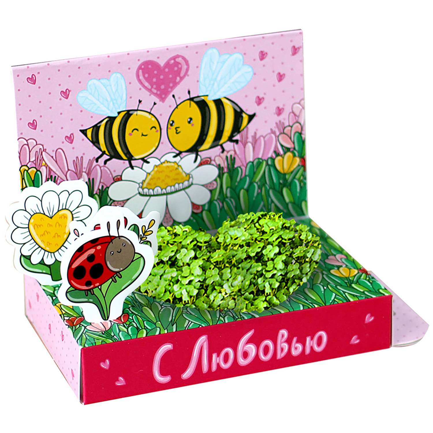 Набор для выращивания Happy Plant Вырасти сам микрозелень Живая открытка Пчелки - фото 3