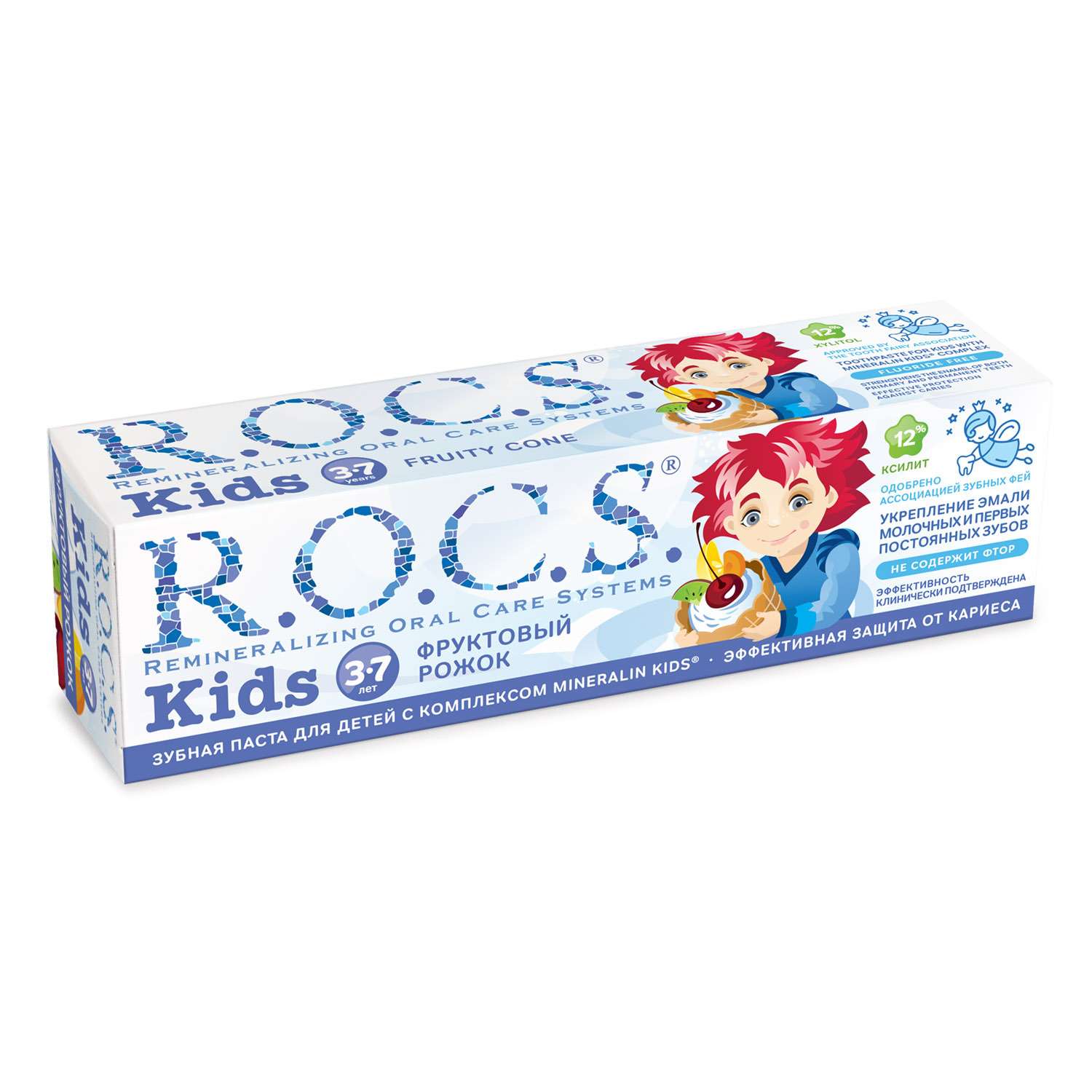 Зубная паста R.O.C.S. Kids Фруктовый рожок без фтора со вкусом мороженого - фото 2