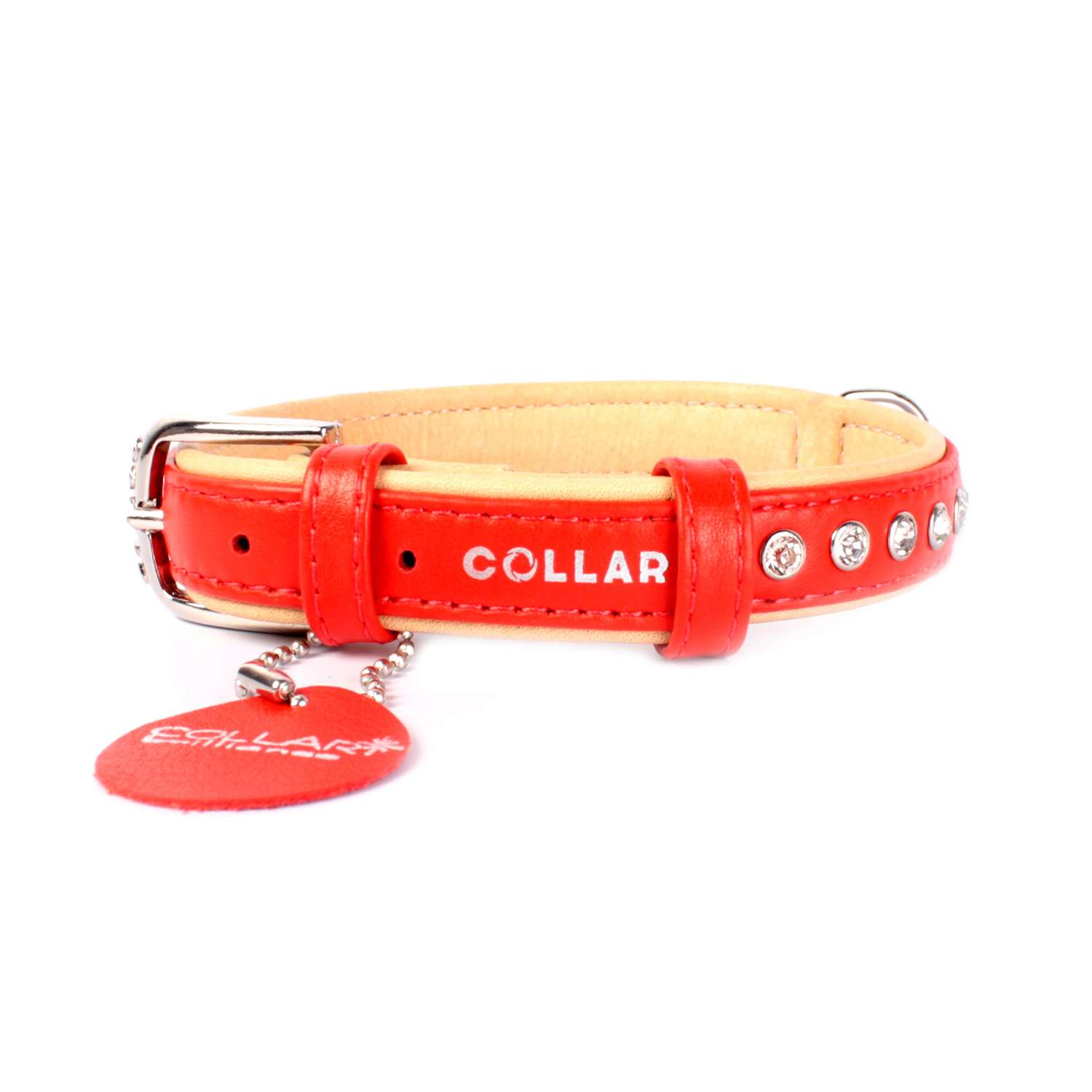 Ошейник для собак CoLLar Brilliance со стразами премиум класса Красный 38013 - фото 1