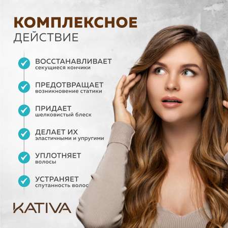 Восстанавливающая сыворотка Kativa с органическим кокосовым маслом для поврежденных волос Coconut 200 мл