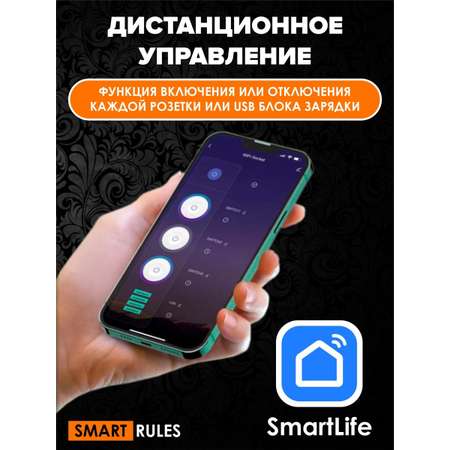 Умный сетевой удлинитель SmartRules фильтр с управлением через смартфон
