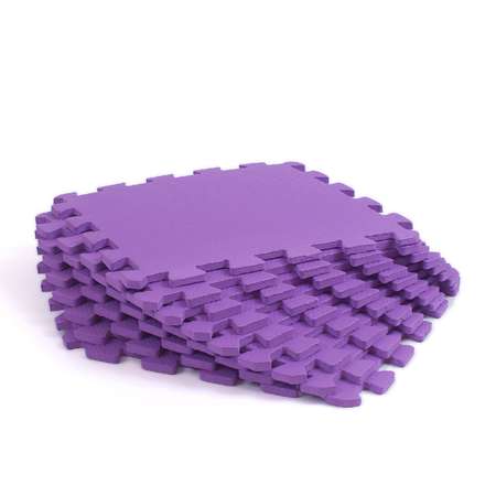 Развивающий детский коврик Eco cover игровой для ползания мягкий пол фиолетовый 33х33
