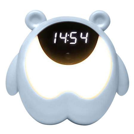 Часы-будильник LaLa-Kids Электронные Медвежонок с ночником и датчиком движения голубой