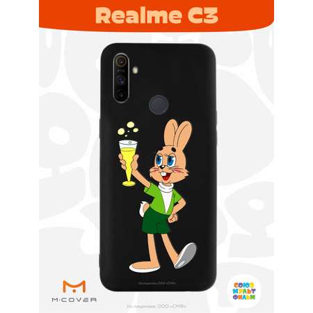 Силиконовый чехол Mcover для смартфона Realme C3 Союзмультфильм Заяц с шампанским