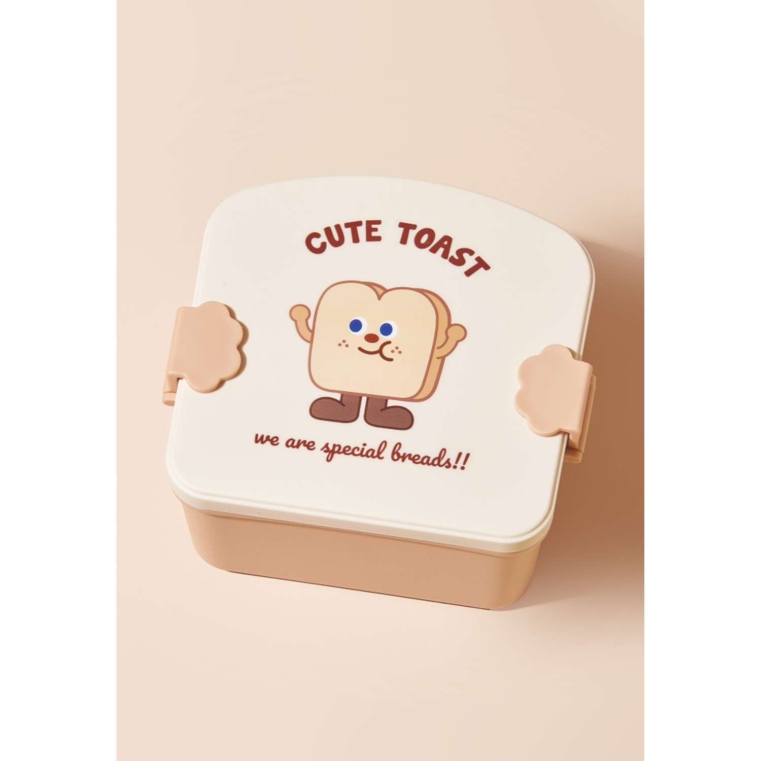 Ланч-бокс контейнер для еды iLikeGift Cute toast с приборами - фото 1