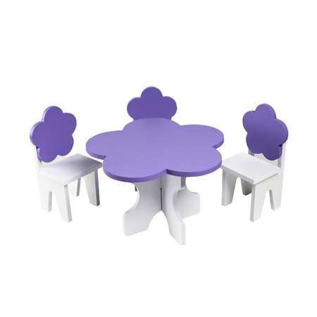 Мебель для куколй Paremo Цветок набор из 4предметов Белый-фиолетовый PFD120-45