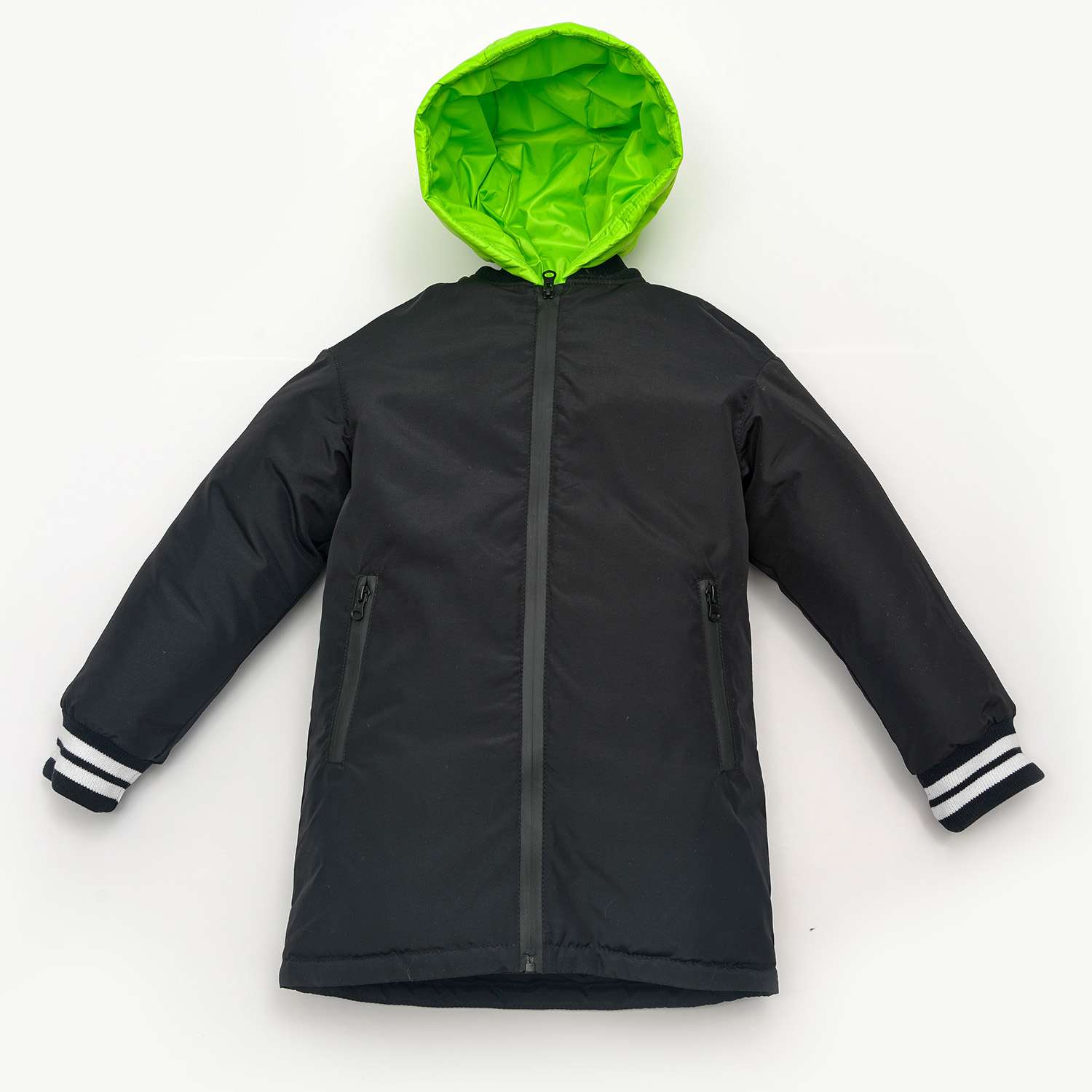 Куртка Orso Bianco OB21094-22_черный/зеленый неон - фото 7