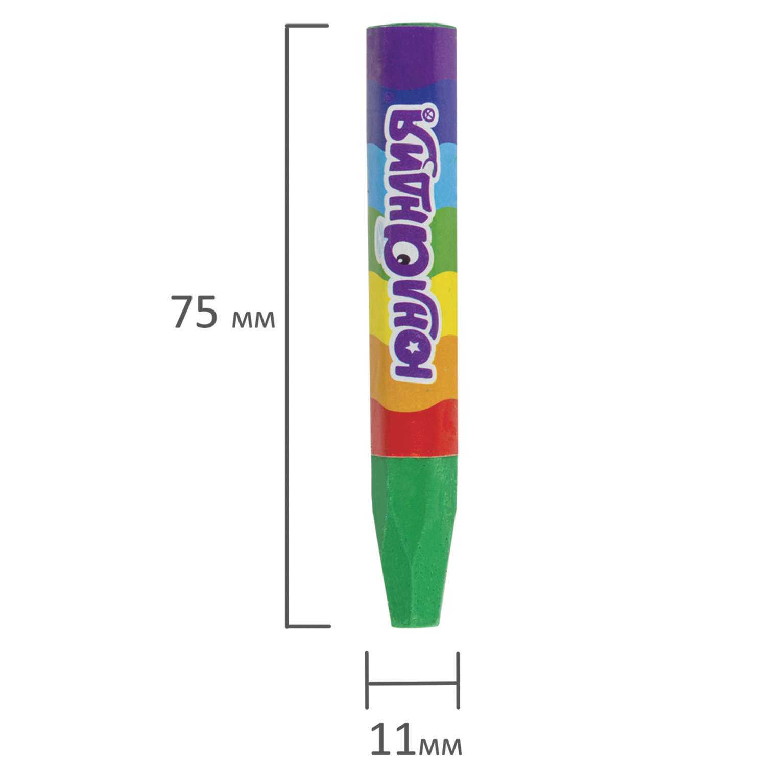 Восковые мелки Юнландия цветные карандаши для рисования набор 12 цветов утолщенные масляная основа - фото 12