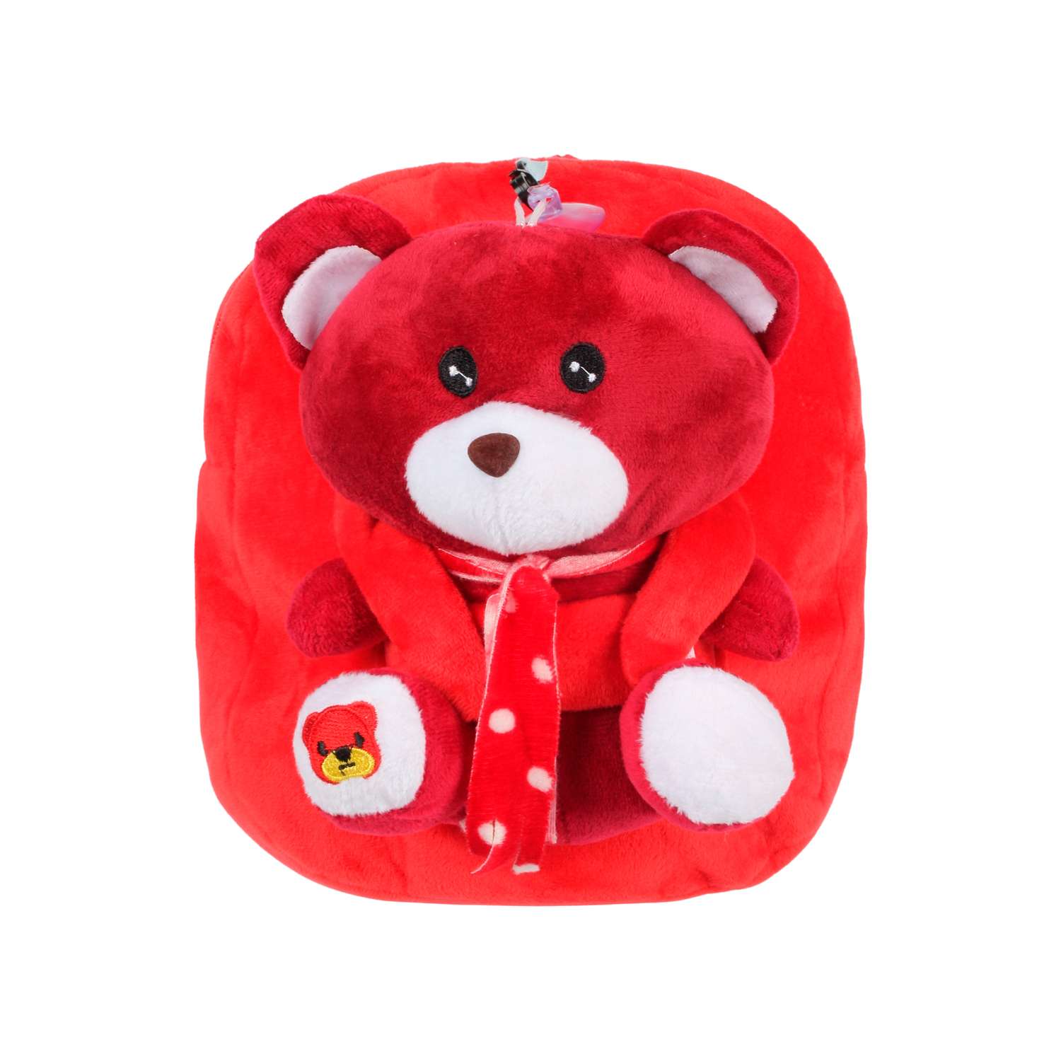 Рюкзак с игрушкой Little Mania красный Мишка бордовый - фото 1