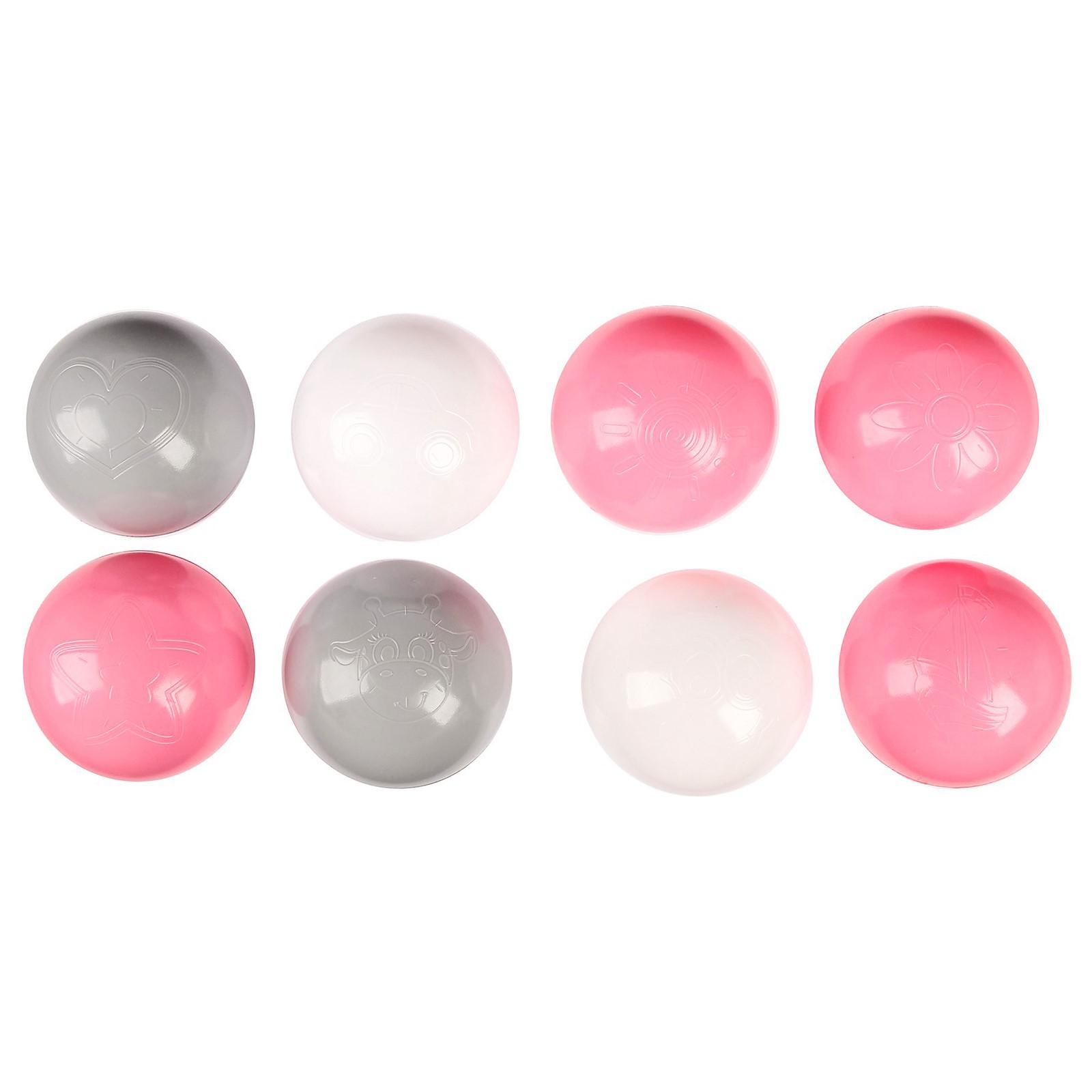Шарики Соломон для сухого бассейна с рисунком диаметр шара 7.5 см набор 150 штук цвет розовый белый серый - фото 4