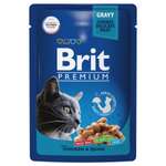 Корм для кошек Brit 85г Premium цыпленок и перепелка в соусе