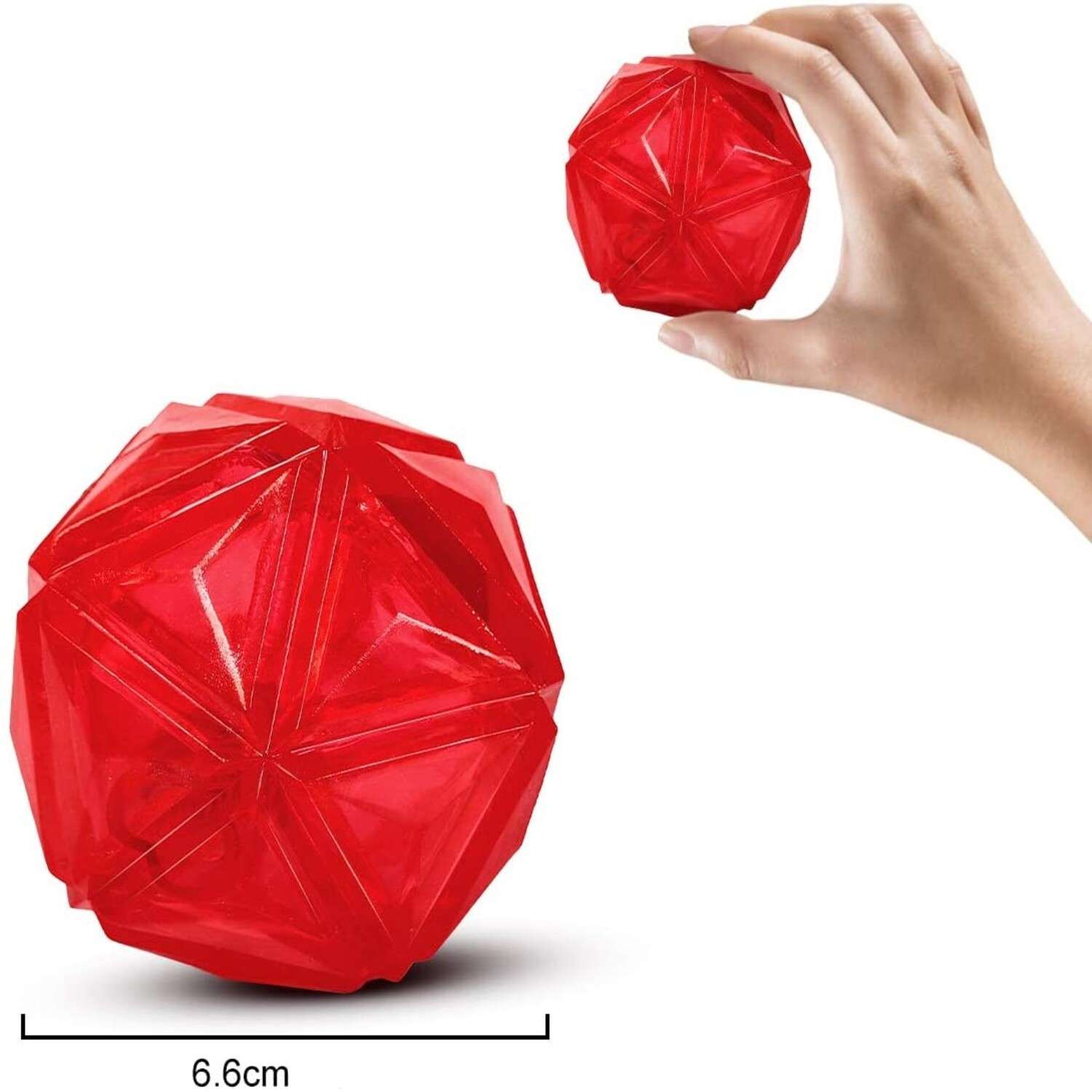 Игрушка для собак ZDK светящийся мяч Алмаз красный с пищалкой ZooWell - фото 2