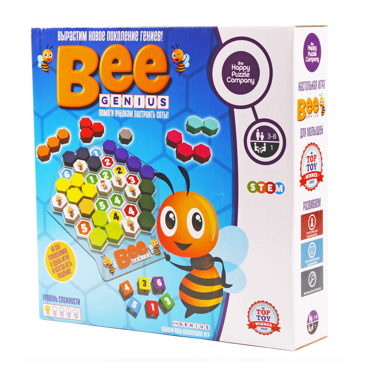 Игра настольная Happy Puzzle логическая головоломка для малышей Гениальная Пчела - фото 3