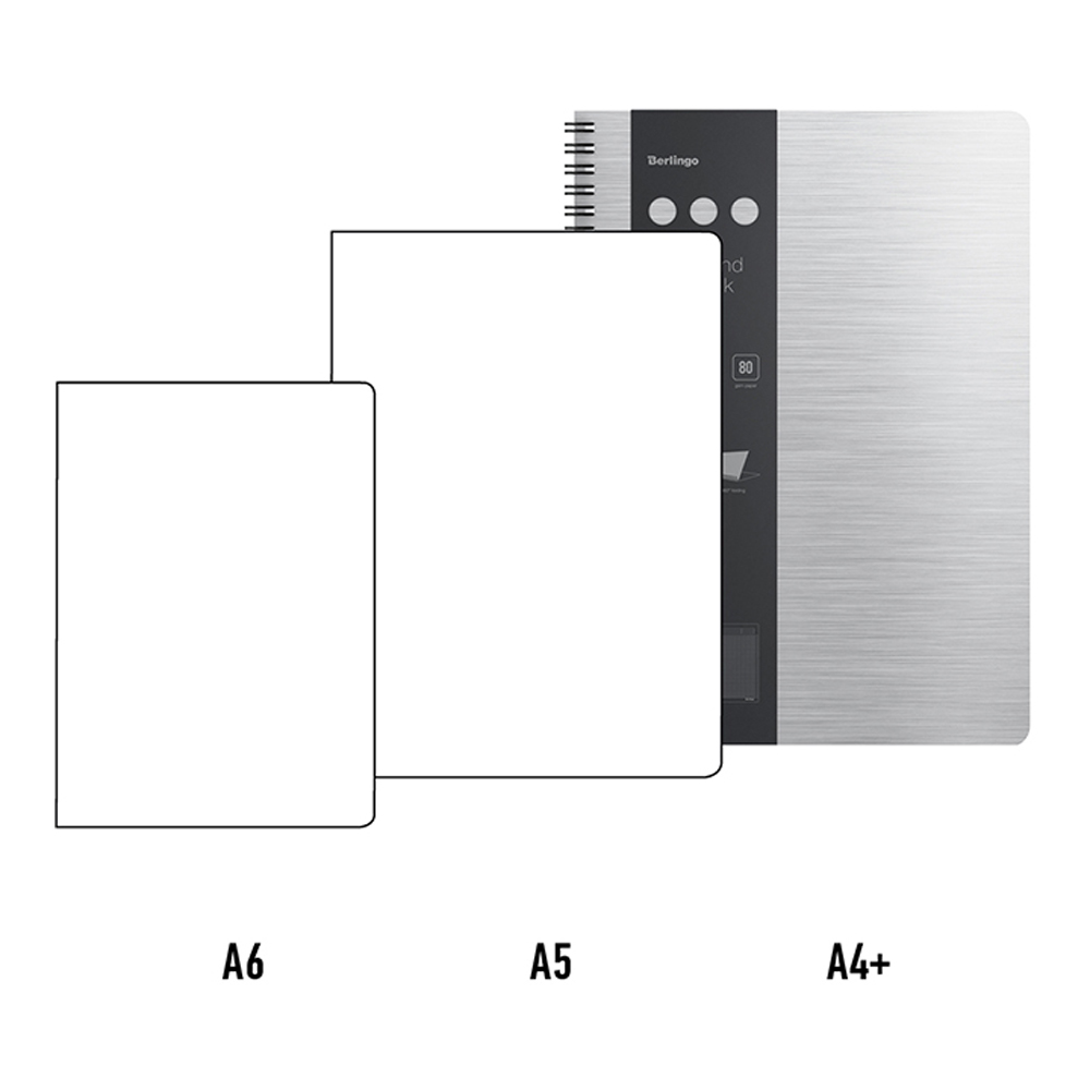 Бизнес-тетрадь Berlingo А4+ 80 листов Steel amp Style клетка на гребне пластиковая обложка линейка-закладка - фото 2