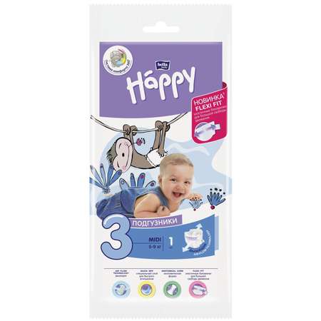 Подгузники Bella baby Happy 1 шт. 3