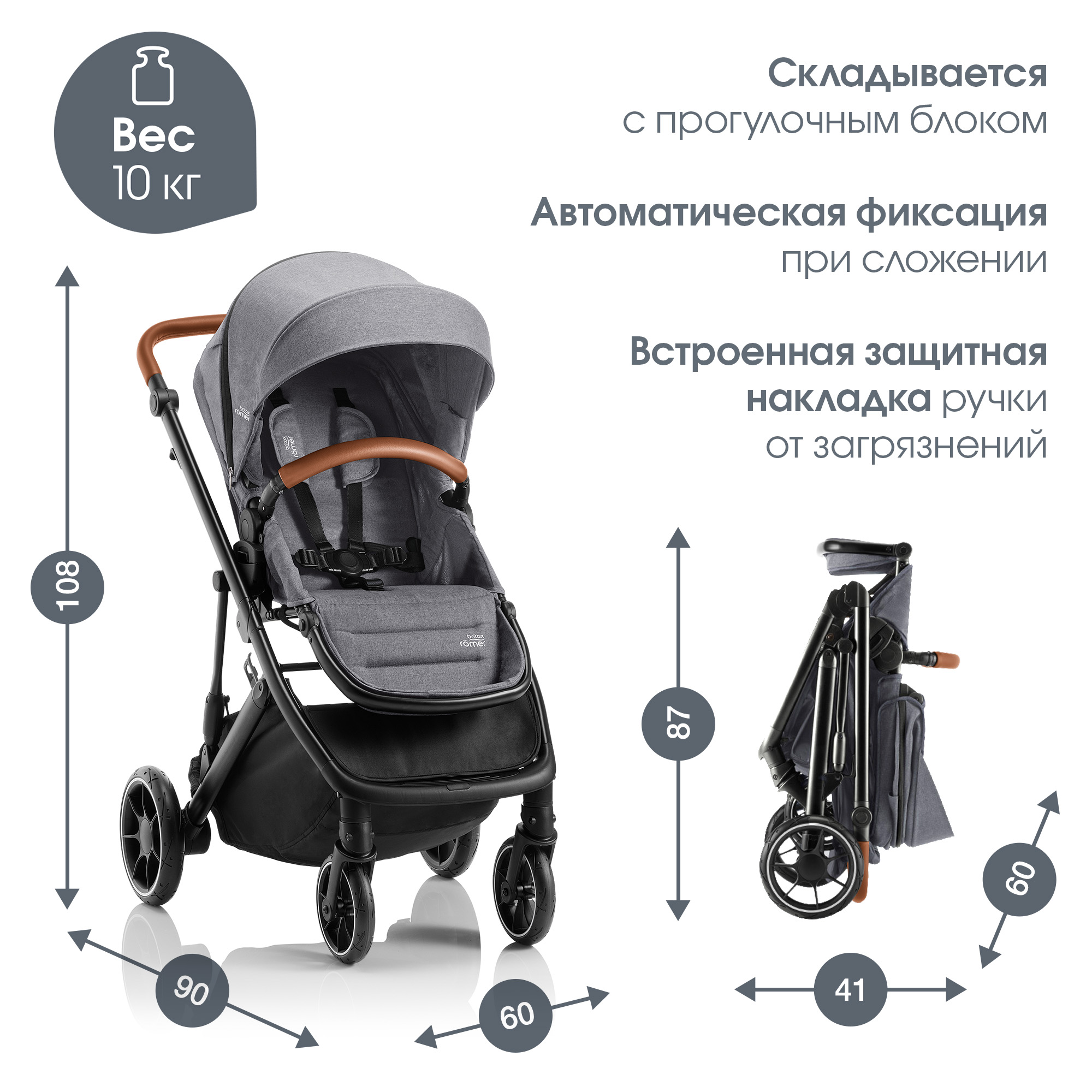 Коляска Britax Roemer 2в1 Strider M Elephant Grey - фото 9