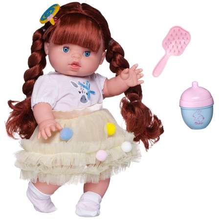 Кукла-пупс Junfa Baby Ardana в платье с бледнозеленой воздушной юбкой с аксессуарами 32см