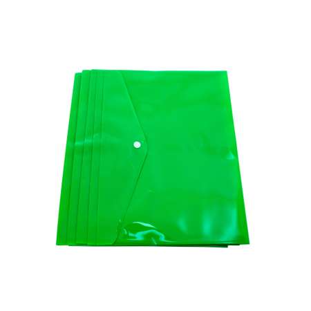 Папка-конверт с кнопкой Консул А4 до 100 листов зеленая 0.15 мм