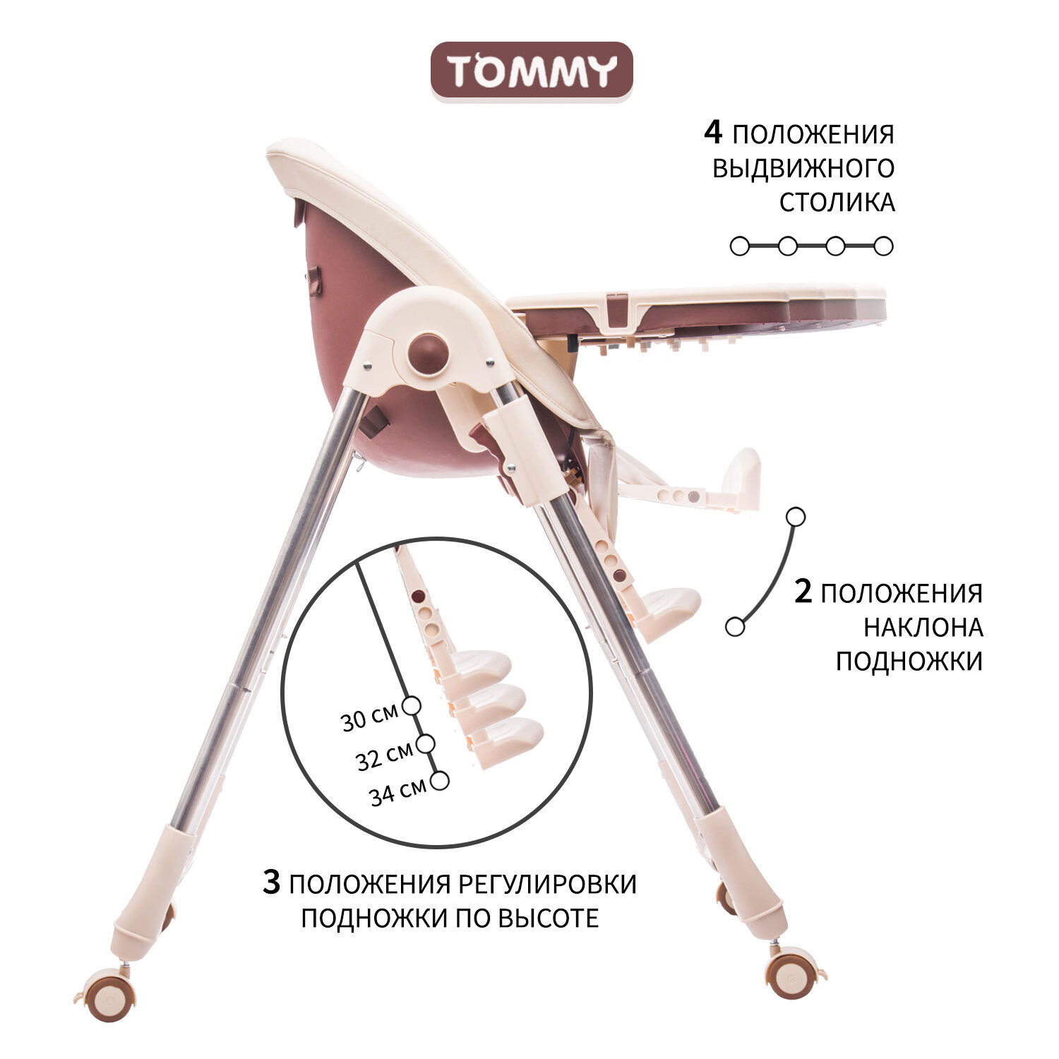 Стульчик для кормления TOMMY No reservation бежевый - фото 3