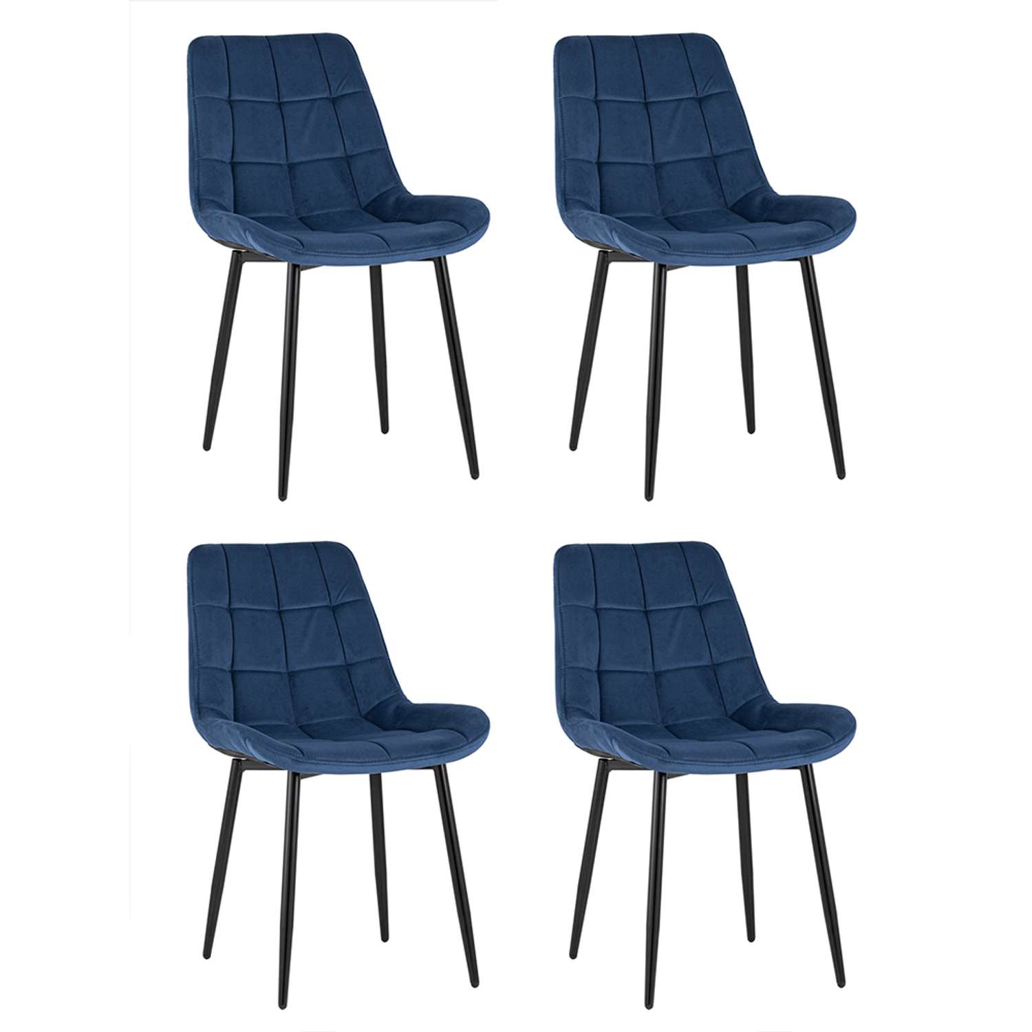 Стул Stool Group Комплект стульев для кухни 4 шт Флекс велюр синий - фото 2