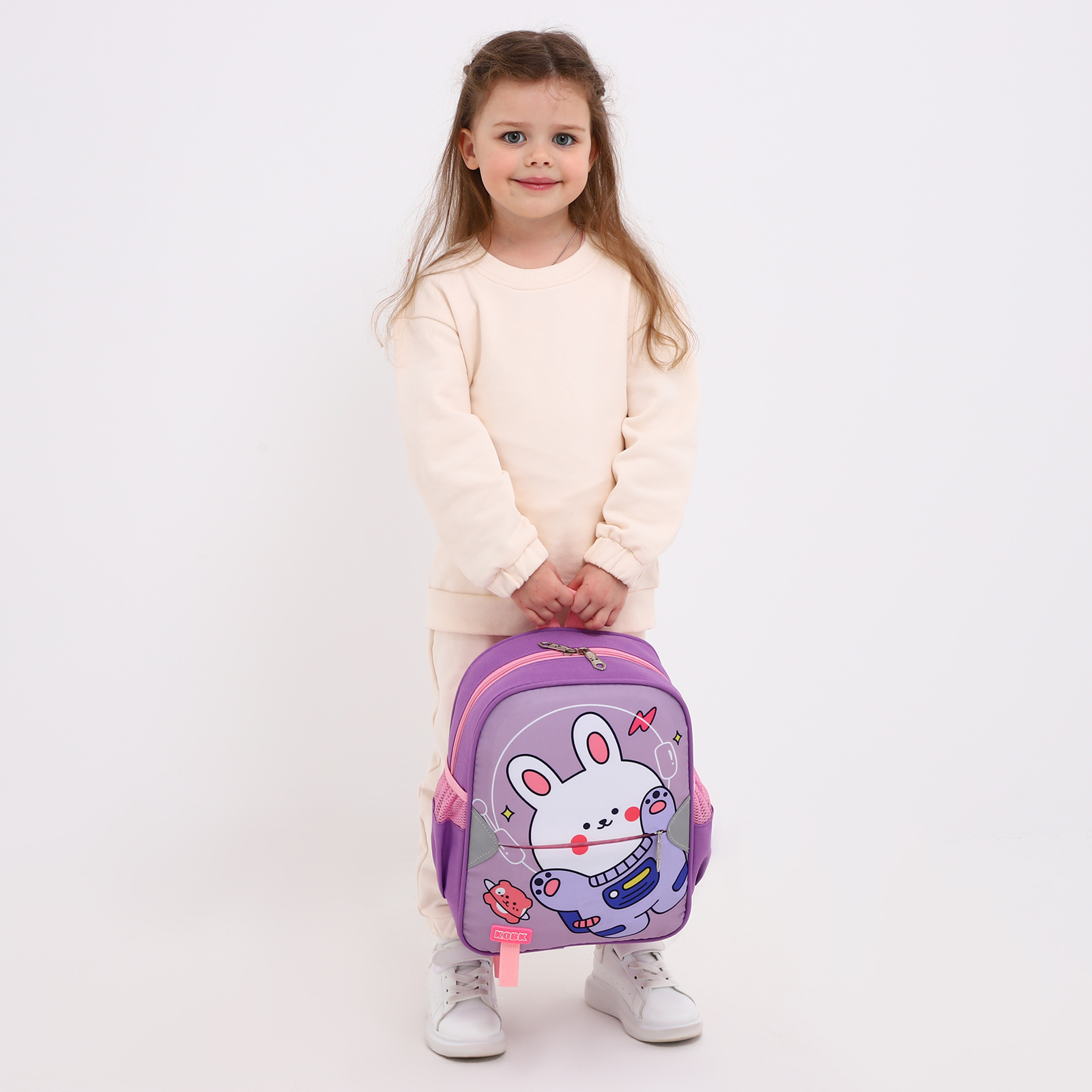 Рюкзак детский NAZAMOK на молнии 3 наружных кармана цвет сиреневый - фото 5