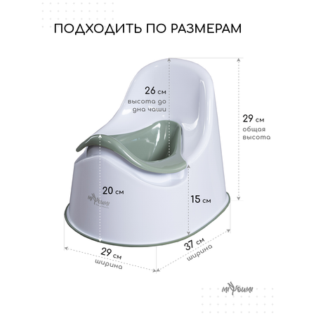Горшок детский Miyoumi со спинкой - Sage