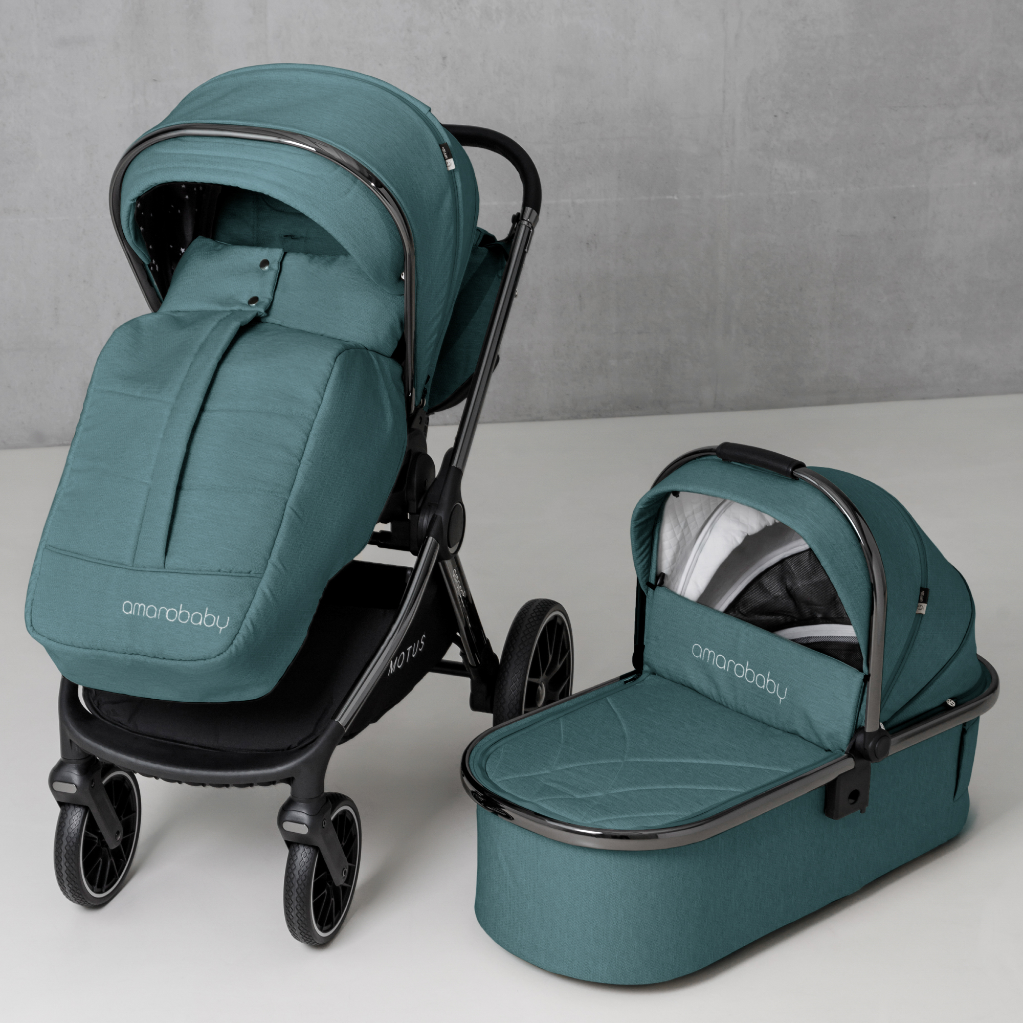 Коляска детская 2 в 1 Amarobaby Amarobaby Motus, бирюзовый - фото 2