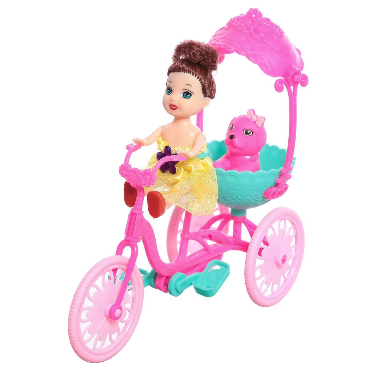 Кукла-малышка Sima-Land «Алина» с велосипедом и питомцем 7559248 - фото 1