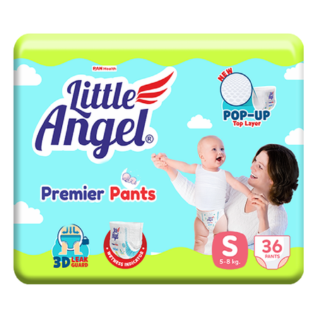 Подгузники-трусики Little Angel. Premier S (2-4 кг) 36штук